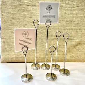 Set of 6 Chrome Photo Card Holder Stands